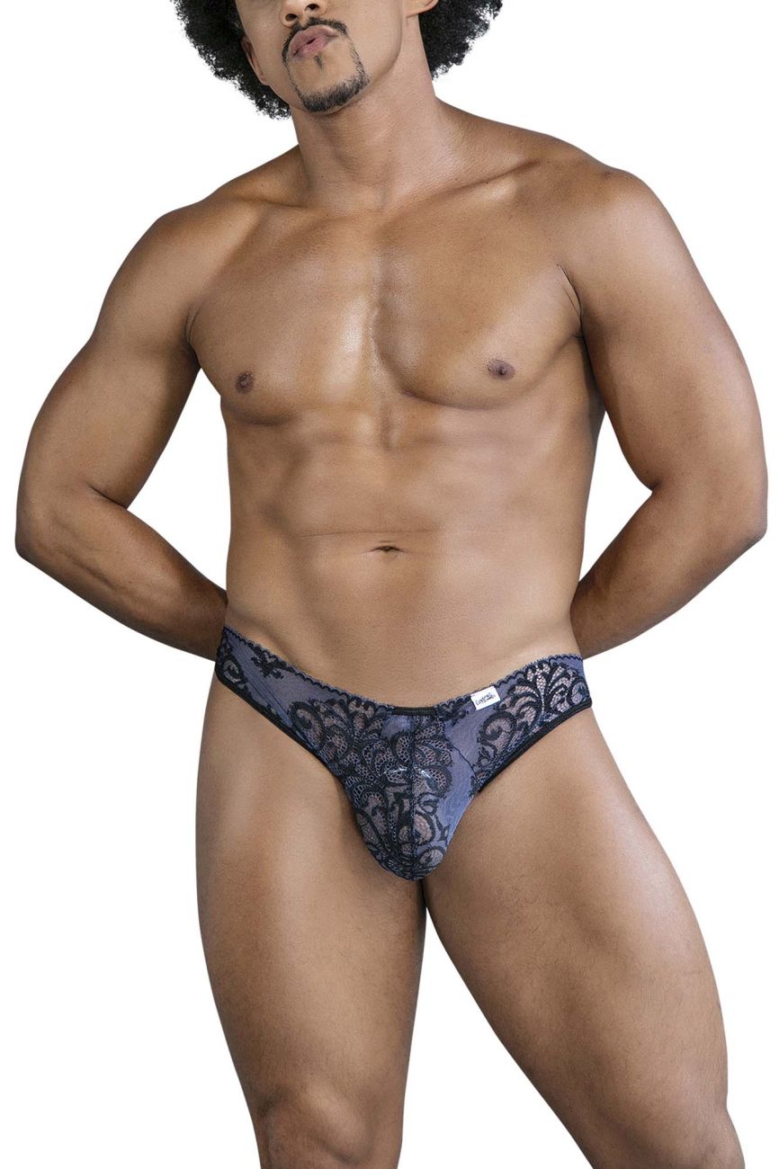 CandyMan 99830 Male Lace Briefs Black-Navy