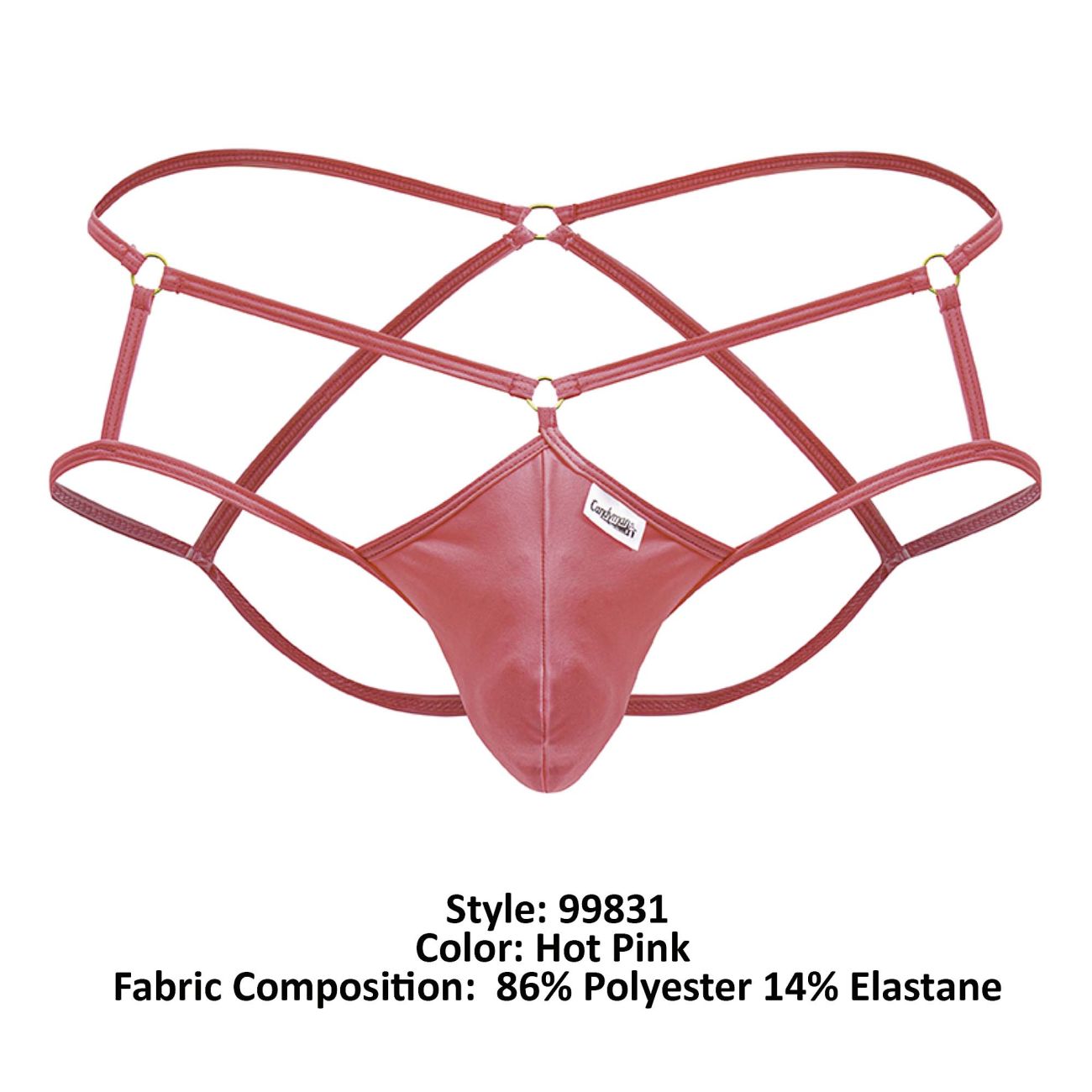 CandyMan 99831 Cage Mens Jockstrap Hot Pink