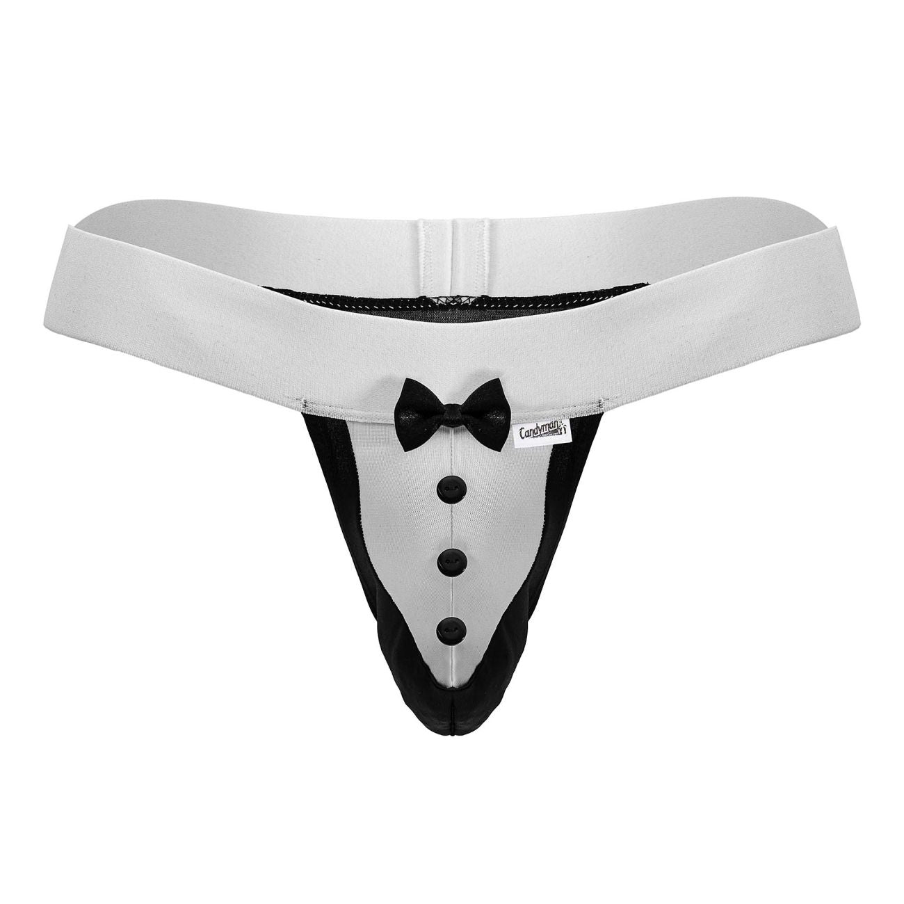 CandyMan 99846 Mens Costume Tuxedo Thongs Black & White