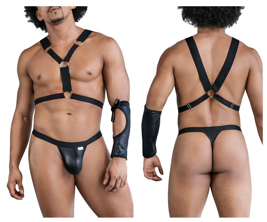 CandyMan 99850 Three Piece Outfit Mens Harness Set Black