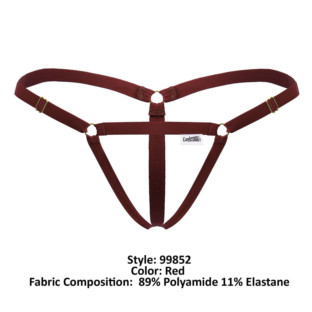 CandyMan 99852 Mens Strap Nudist Thongs Red