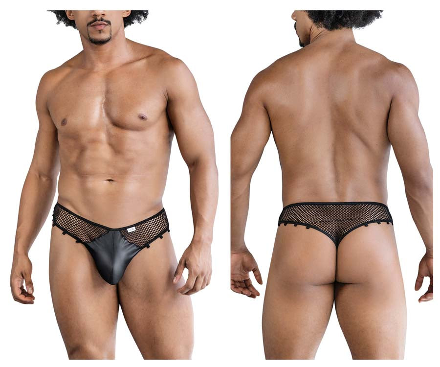 CandyMan 99860 Mens Sexy Fishnet Thong Black