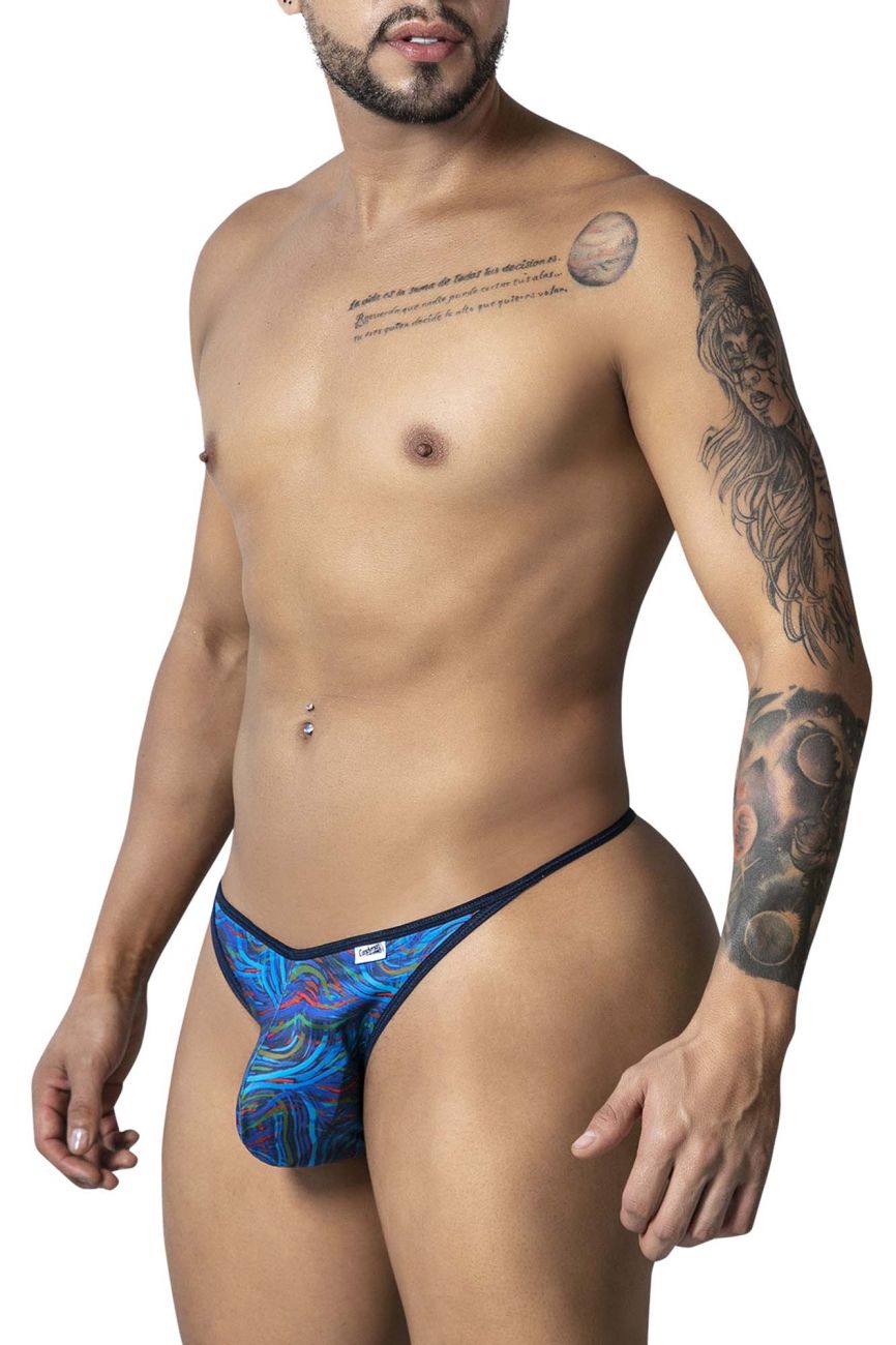 CandyMan 99875 Mens Seawater Breathable Mesh Thongs Plus Sizes Multicolor Print