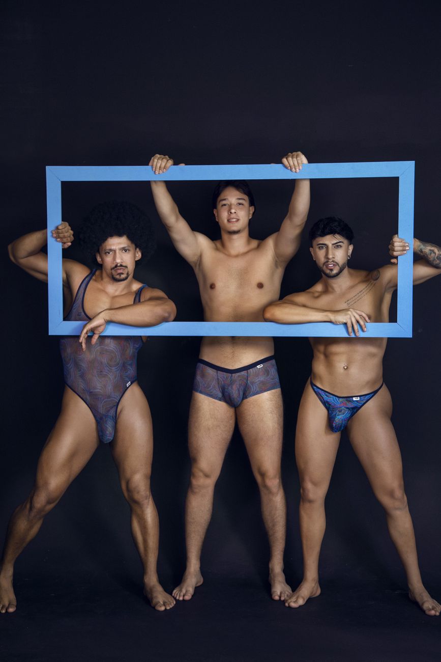 CandyMan 99875 Mens Seawater Breathable Mesh Thongs Plus Sizes Multicolor Print