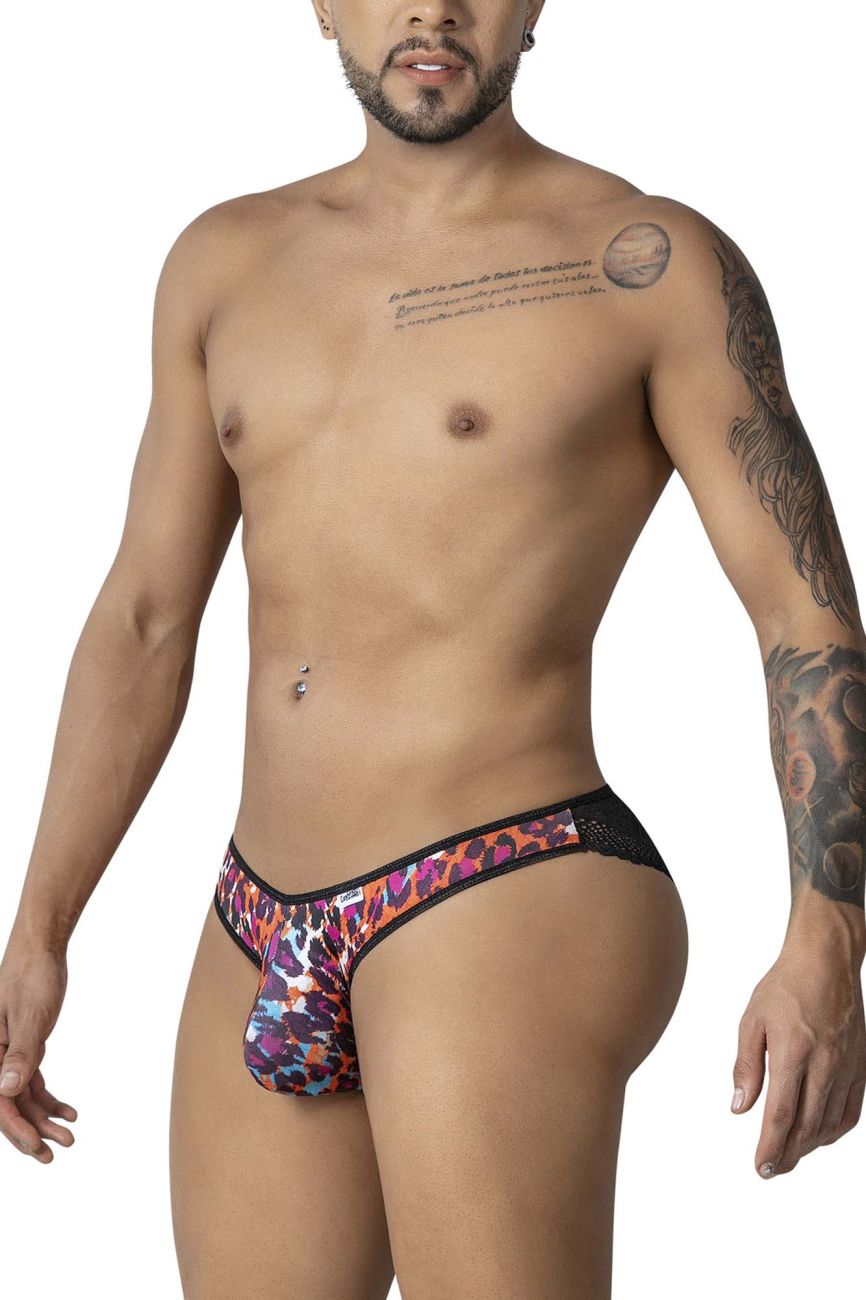 CandyMan 99876 Mens Daring Cut Out Leopard Briefs Animal Print