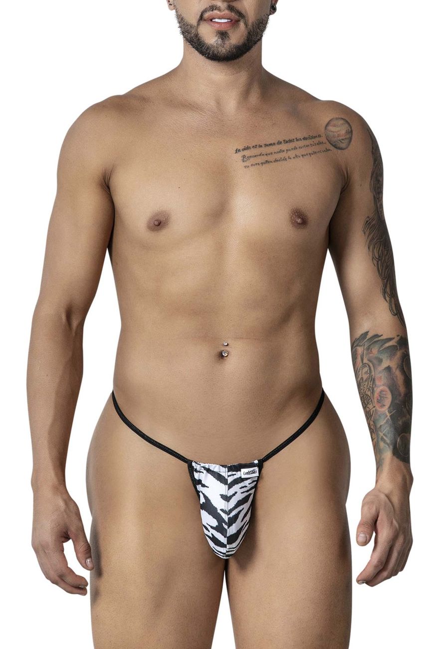 CandyMan 99877 Mens Wild Animal Thongs Zebra Print Plus Sizes