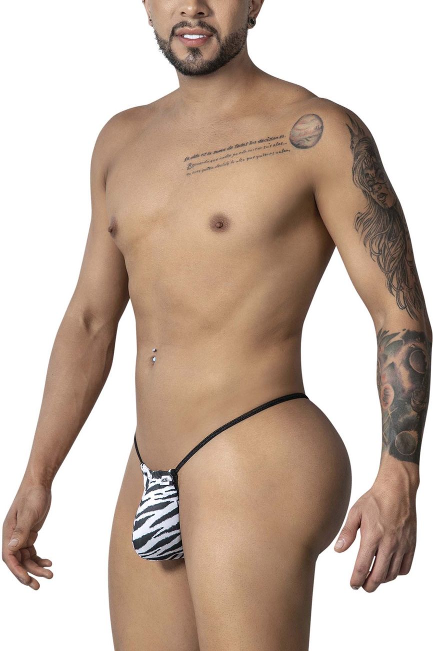 CandyMan 99877 Mens Wild Animal Thongs Zebra Print Plus Sizes