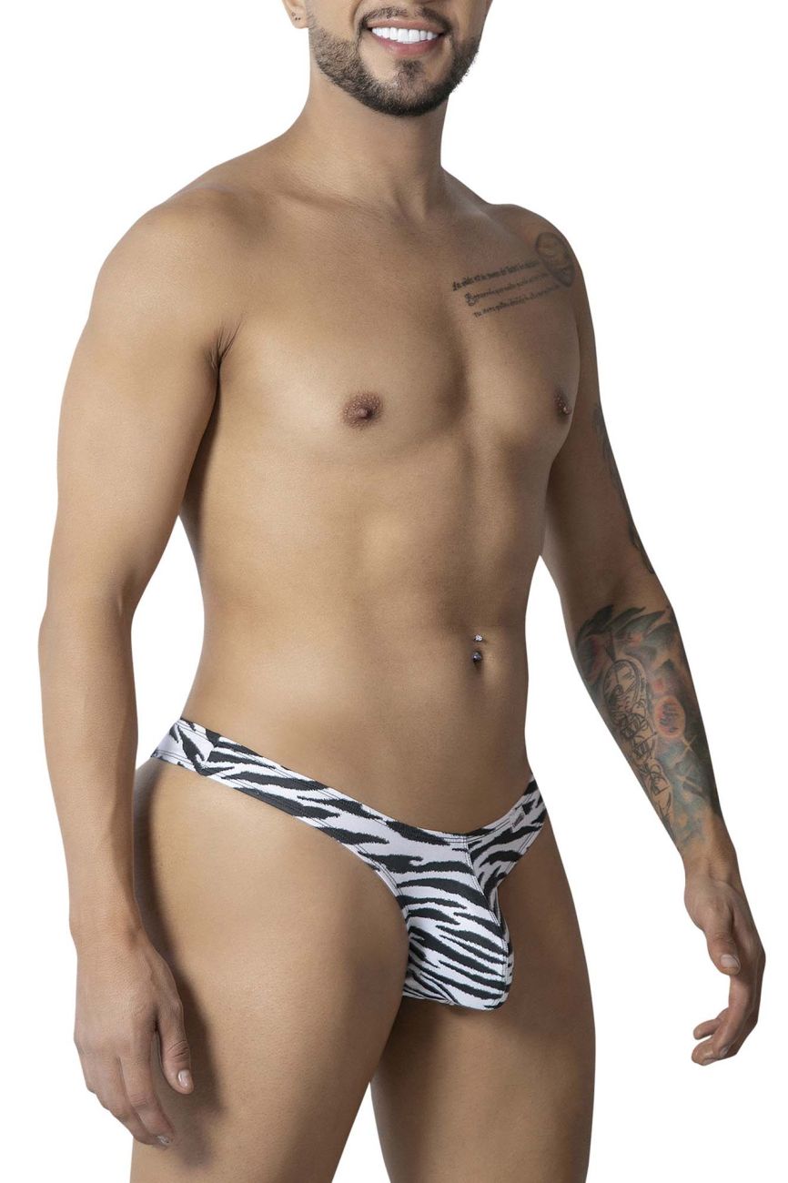 CandyMan 99882 Mens Bold of Confidence Animal Thongs Zebra