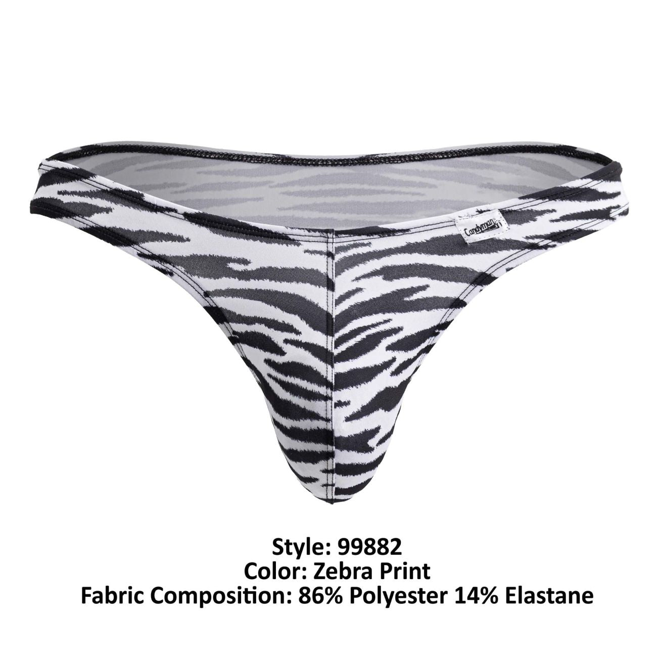 CandyMan 99882 Mens Bold of Confidence Animal Thongs Zebra