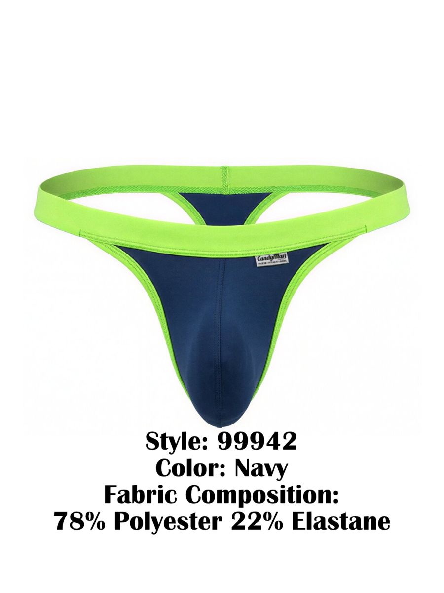 CandyMan 99942 Mens Turn Up the Heat Sporty Thongs Blue & Neon Green