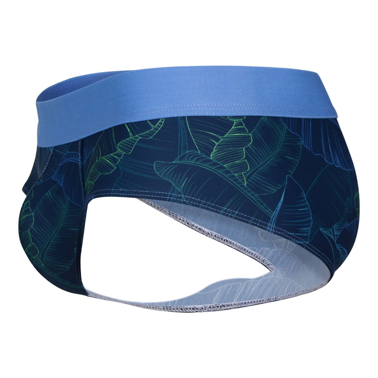 Clever 1728 Mens Shape Leaf Inspired Print Briefs Dark Blue