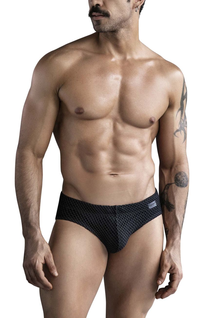 Clever 1743 Island Mens Swim Briefs Black