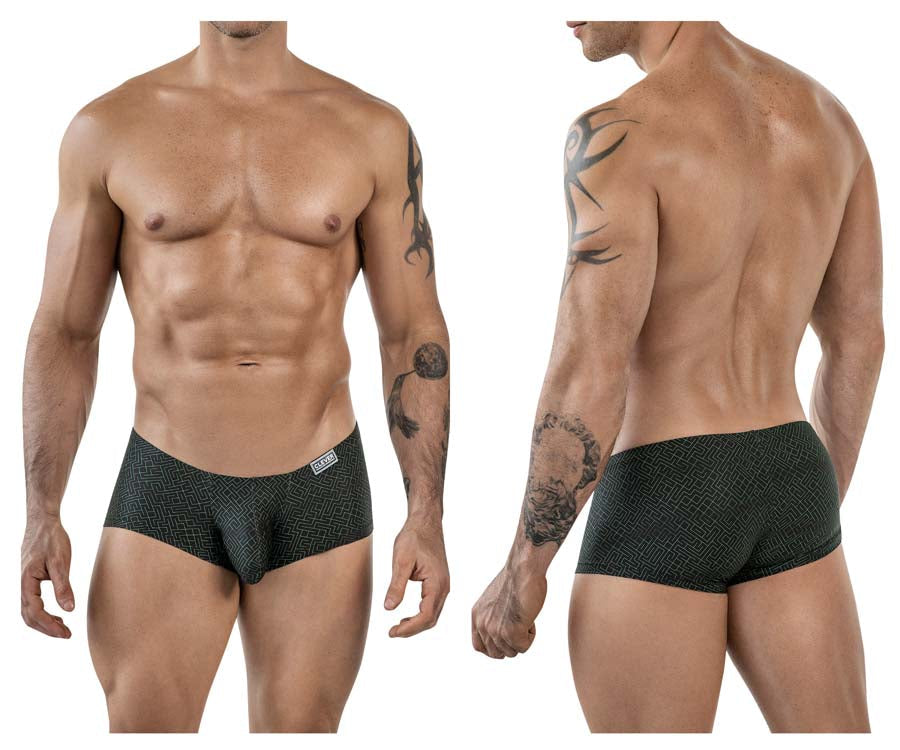 Clever 1852 Mens Laberin Sleek & Supportive Trunks Black Geometric