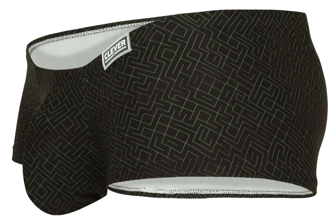 Clever 1852 Mens Laberin Sleek & Supportive Trunks Black Geometric