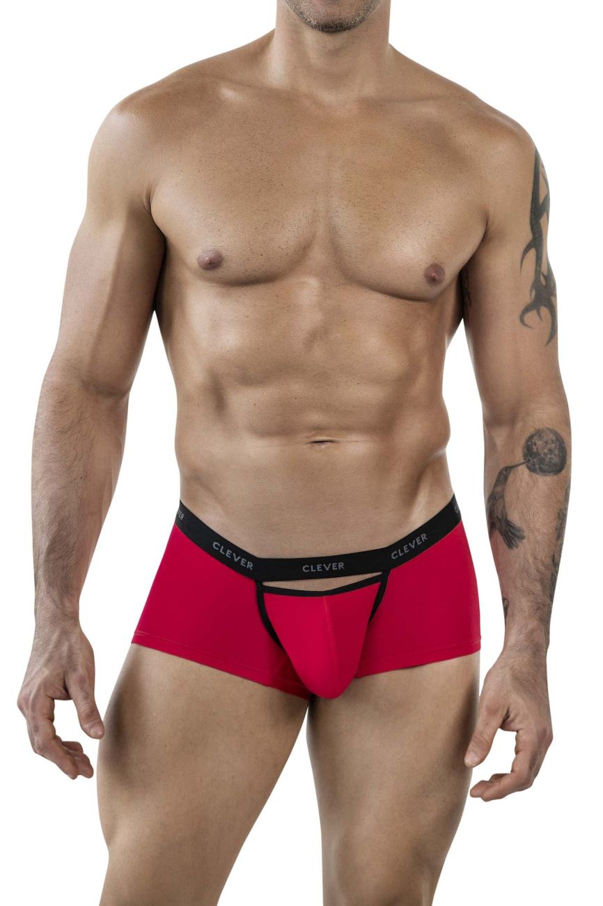 Clever 1866  Mens Tokio Cut Out Front Trunks Red