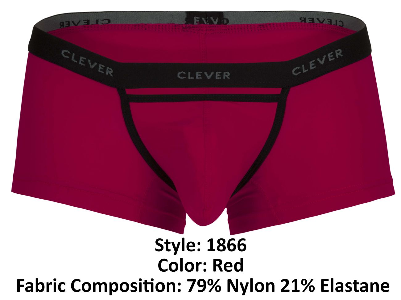 Clever 1866  Mens Tokio Cut Out Front Trunks Red