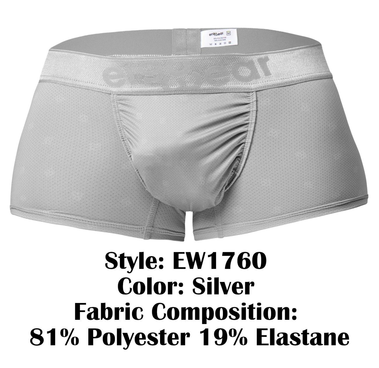 ErgoWear EW1760 FEEL SE Mens Sleek Trunks Silver