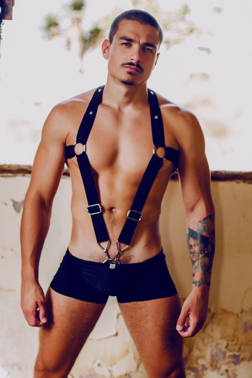 MaleBasics DMBL06 DNGEON Male Straight Back Harness Black