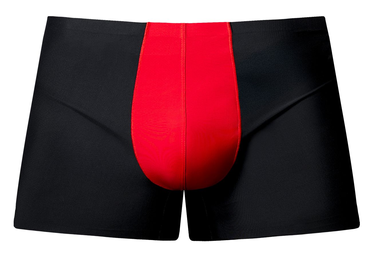 Male Power 154-300 Mens Hot Mesh Pouch Short Black-Red