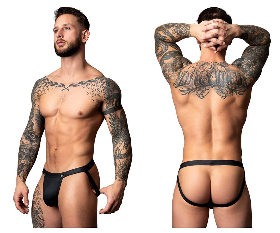 Male Power 346-298 Oh Snap Snap Off Front Jock Black