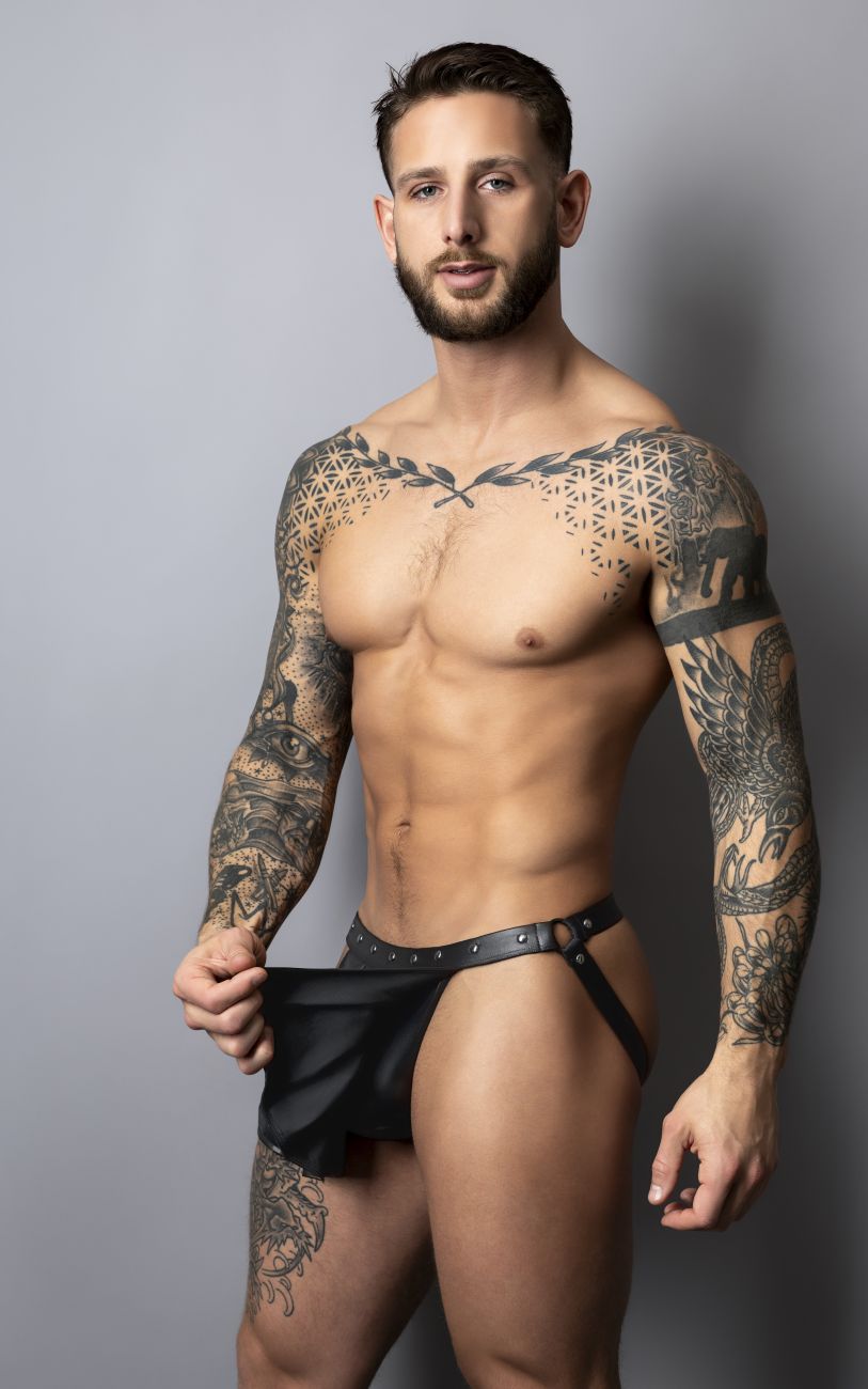 Male Power PAK-158 Mens Fetish Spartacus Jockstrap Black