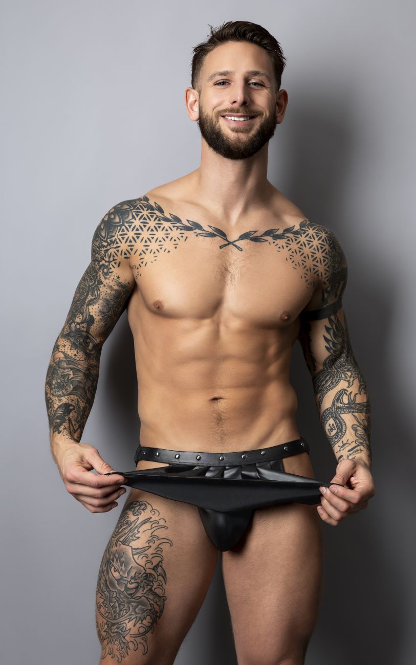 Male Power PAK-158 Mens Fetish Spartacus Jockstrap Black