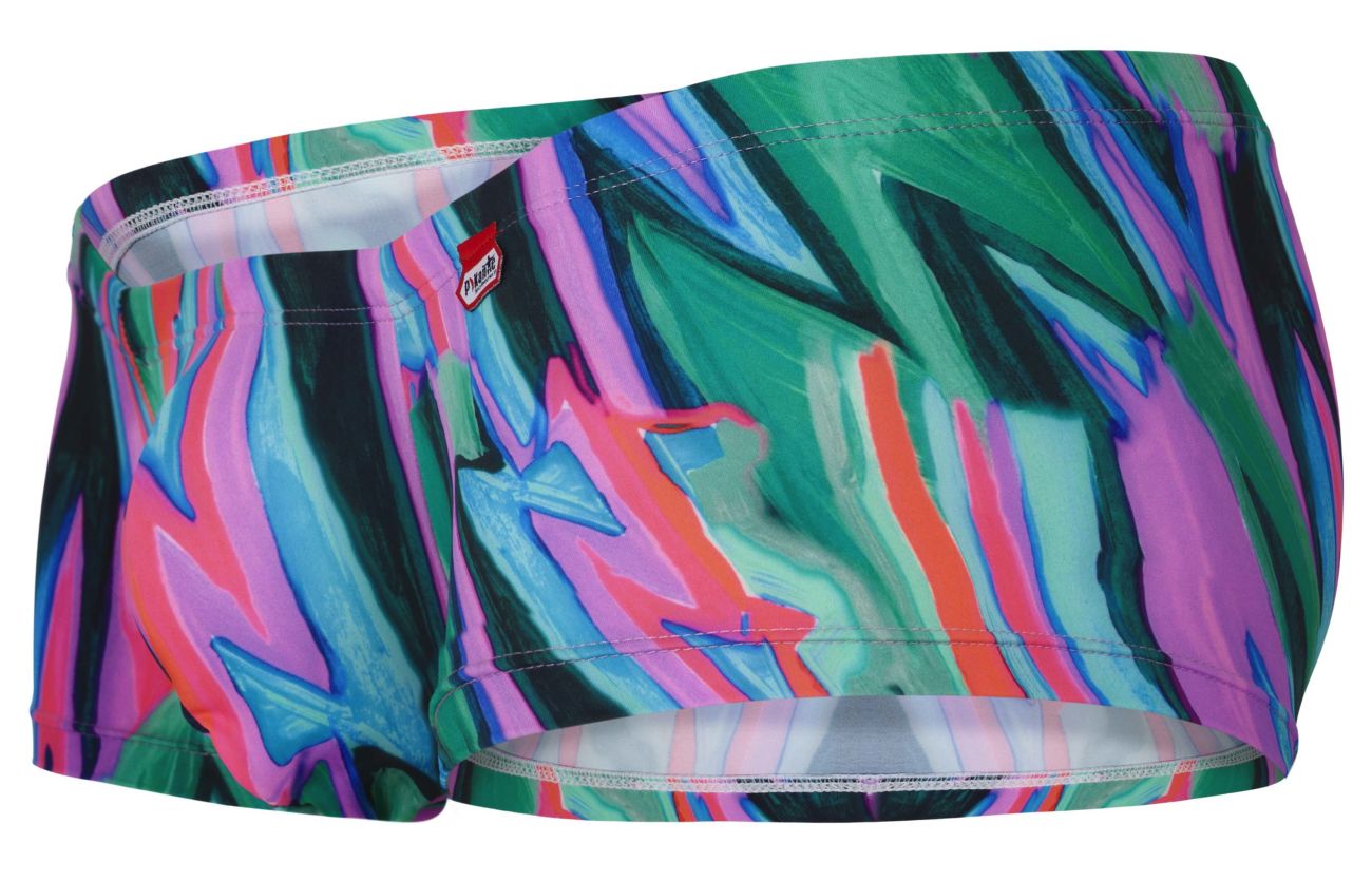 Pikante 1828 Abstract Colourful Festive Mens Trunks Green Multi