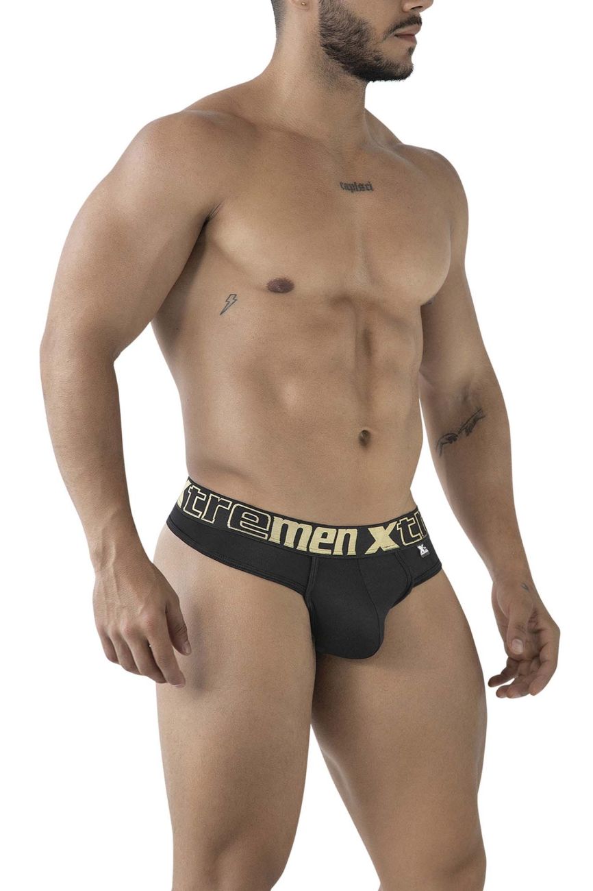 Xtremen 91208B Microfiber Mens Thongs Black