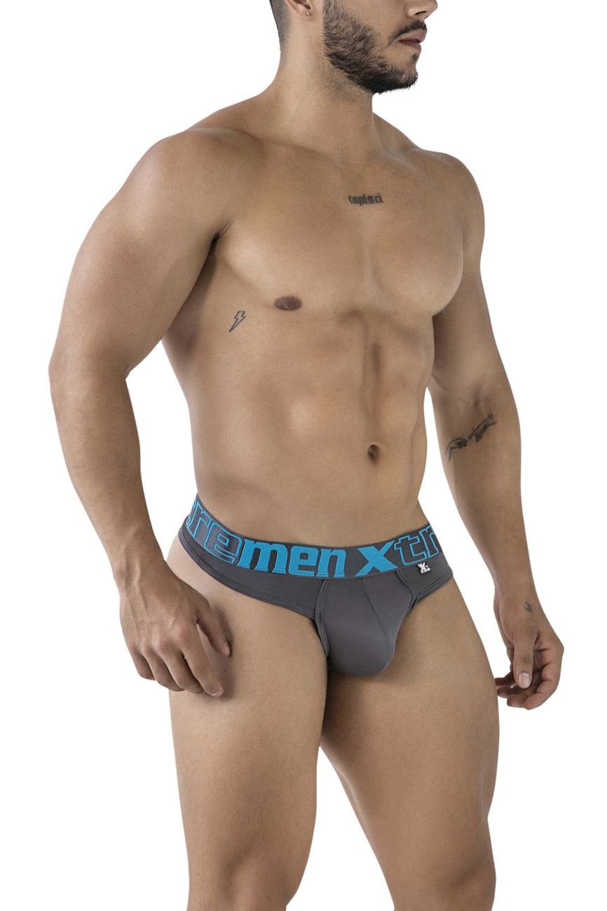 Xtremen 91208B Microfiber Mens Thongs Gray