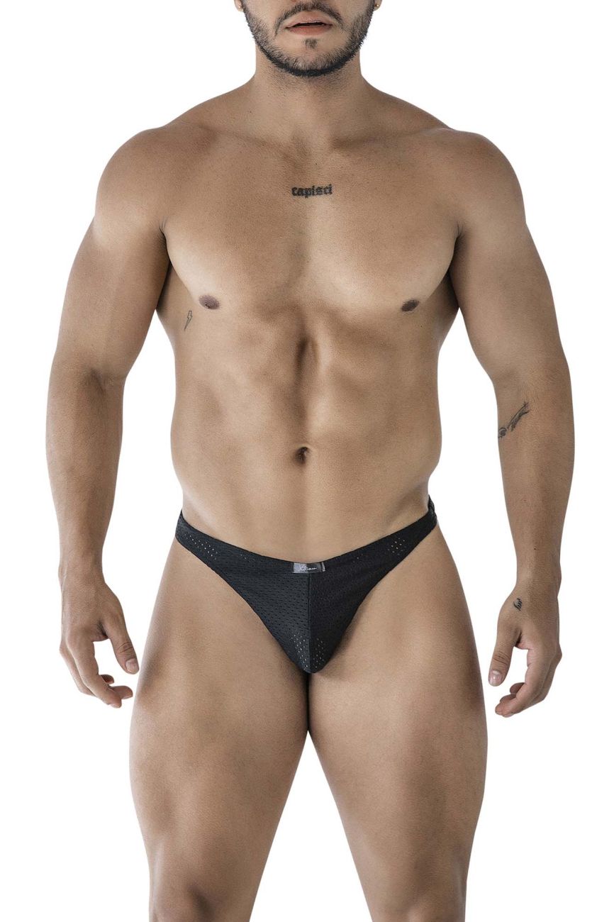 Xtremen 91214B Mens Silky Microfiber Thongs Black