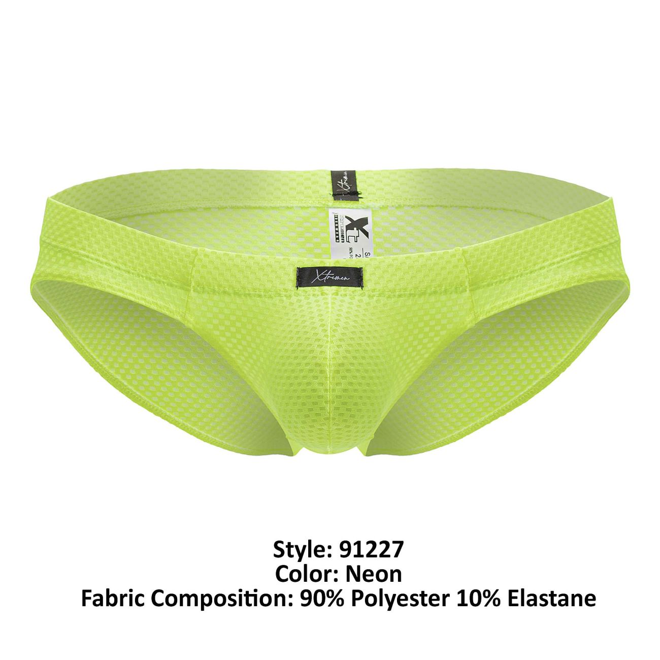 Xtremen 91227 Mens Soft Microfiber Briefs Neon Green