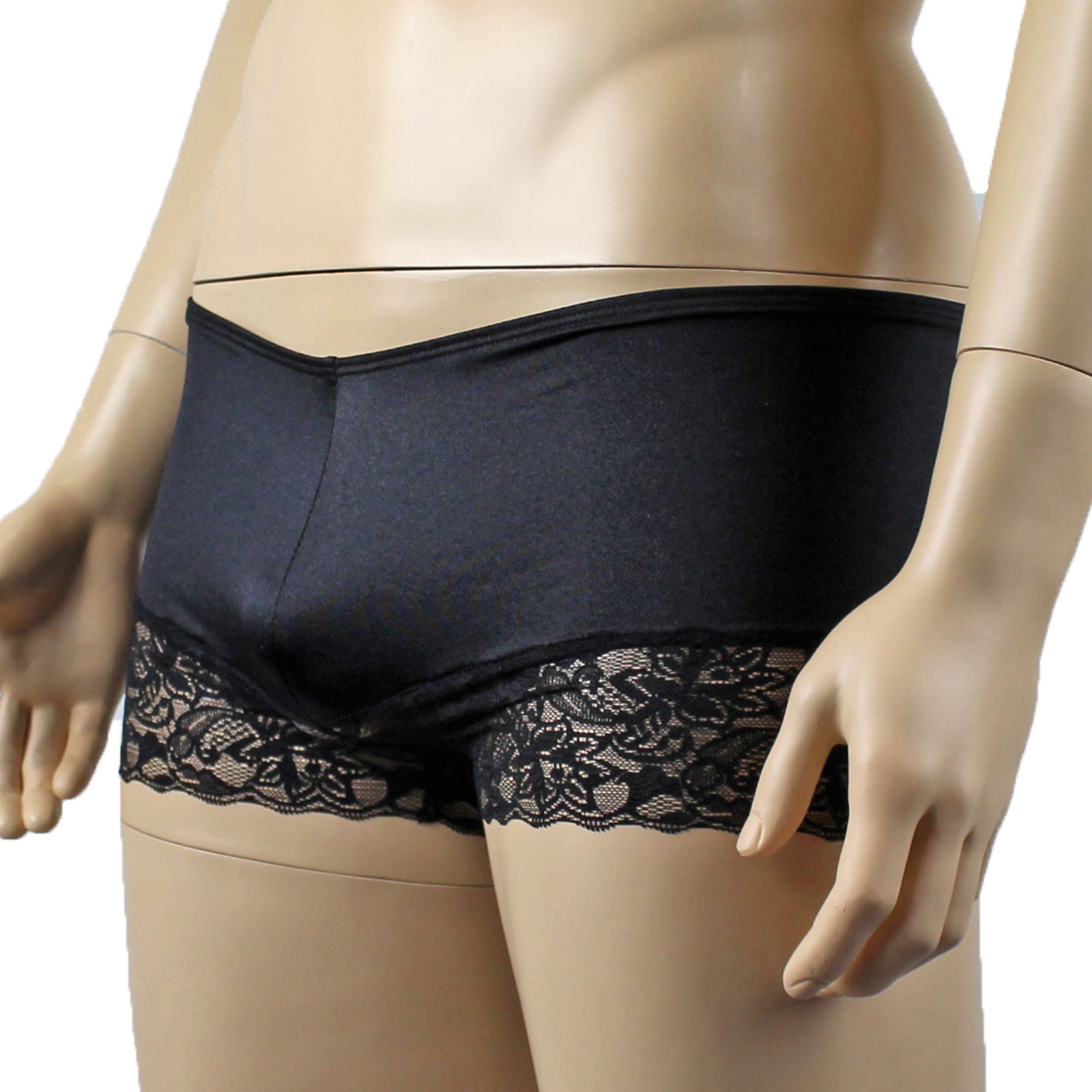 Male Romance Stretch Spandex Boxer Shorts Black or White