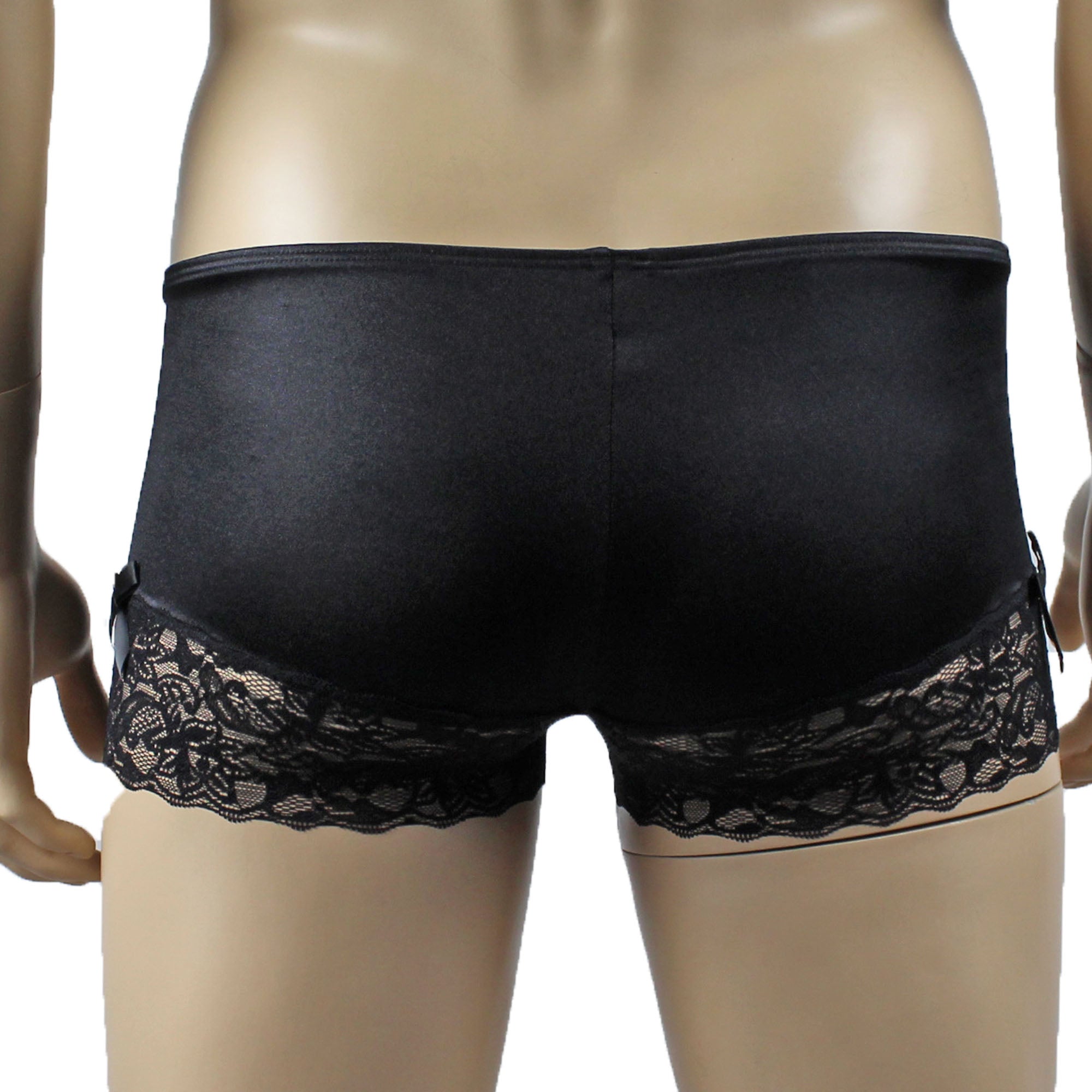 Male Romance Stretch Spandex Boxer Shorts Black or White