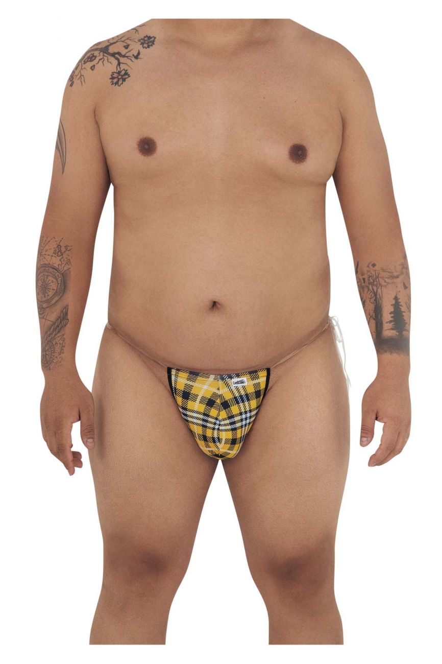 CandyMan 99571X Invisible Micro G-String Yellow Print Plus Sizes