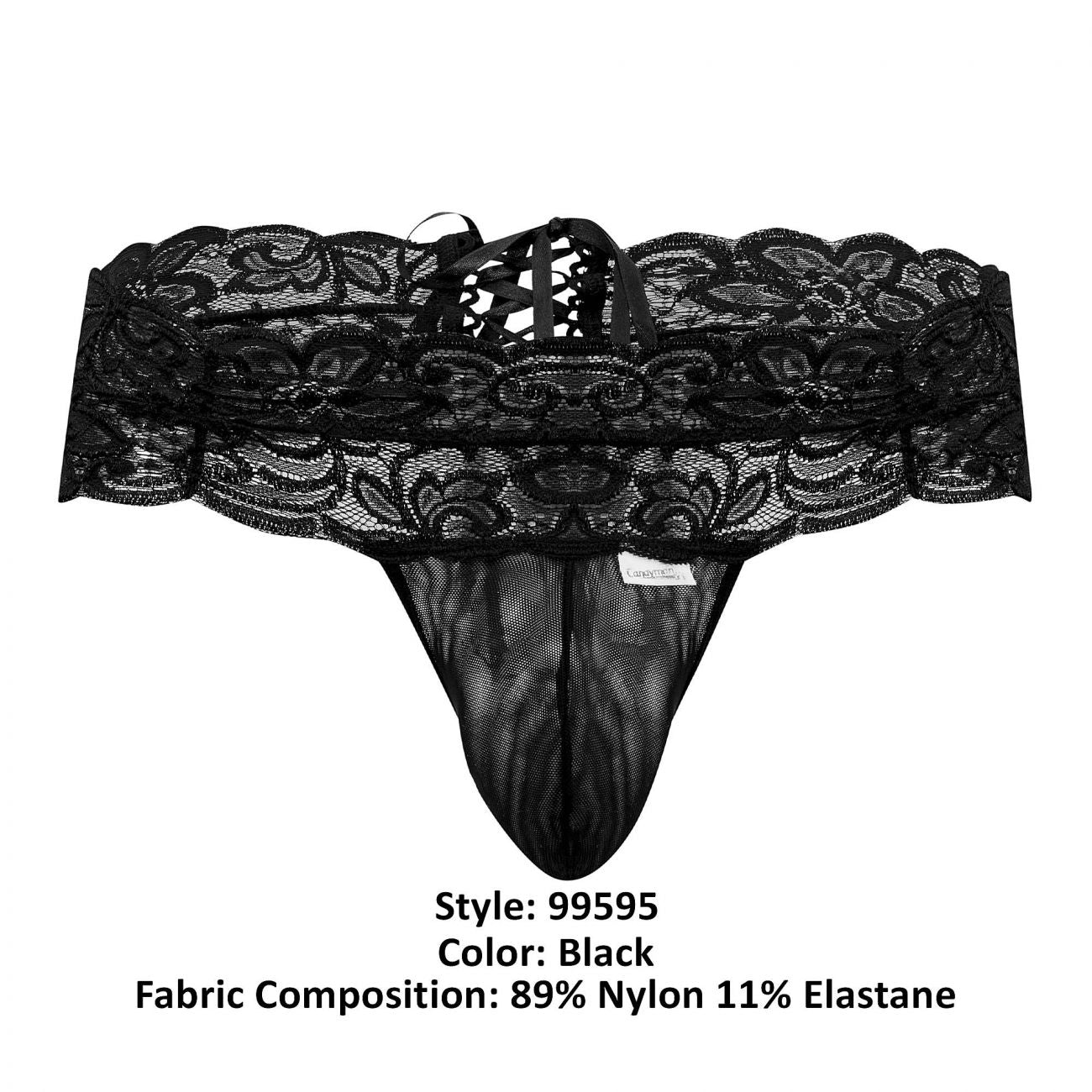 CandyMan 99595 Lace Thongs Black
