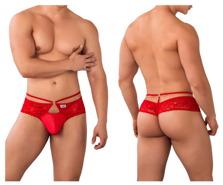 CandyMan 99647 Lace Thongs Red