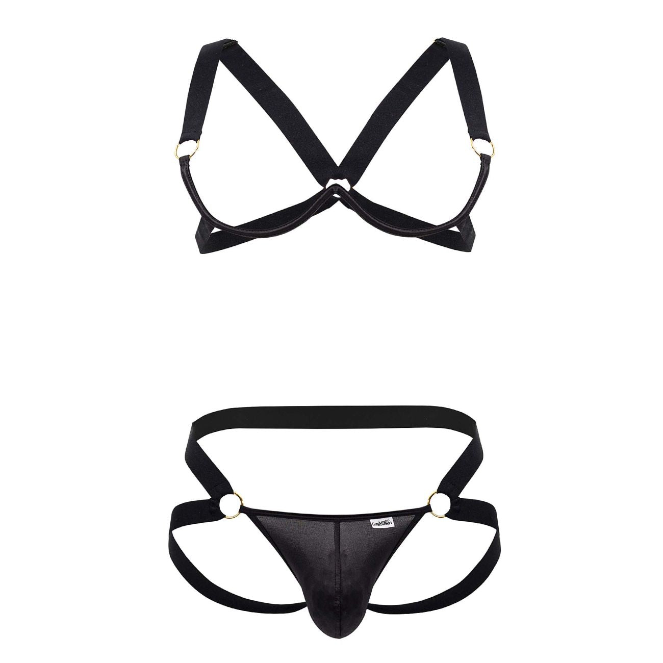 CandyMan 99731 Harness-Bra Two Piece Set Black