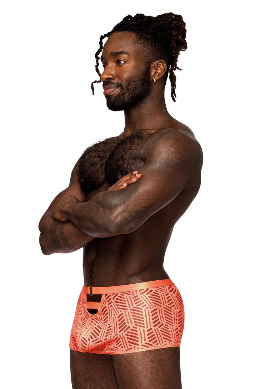 Male Power 125-284 Rude Awakening Cheeky Cutout Short Neon Orange