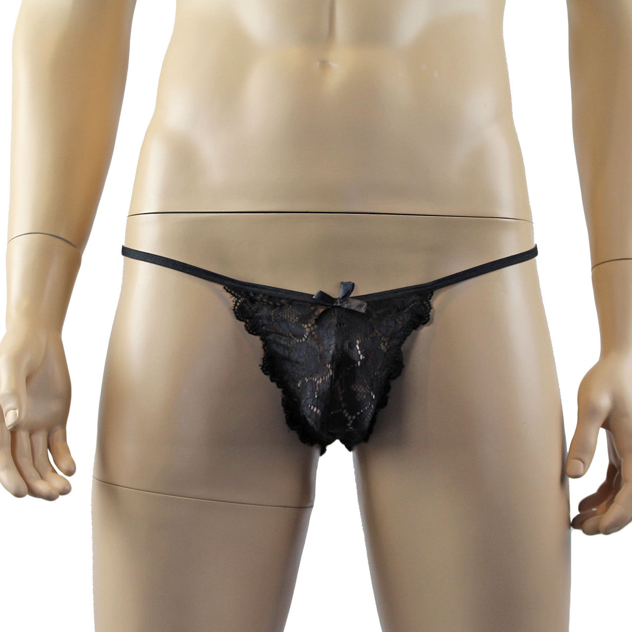 Mens Sweetheart Shiny Lace Bikini Brief Panty (black plus other colours)
